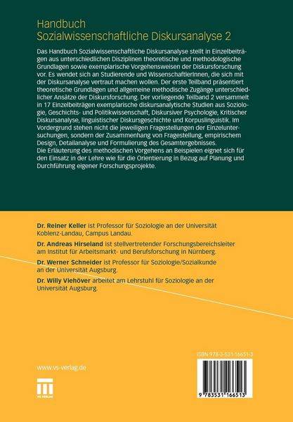 Produktbild: Handbuch Sozialwissenschaftliche Diskursanalyse