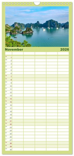 Produktbild: Familienplaner 2026 - Vietnam - Das Land der Morgenr&ouml;te. mit 5 Spalten (Wandkalender, 21 x 45 cm) CALVENDO