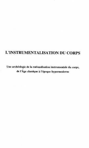 Produktbild: L'instrumentalisation Du Corps