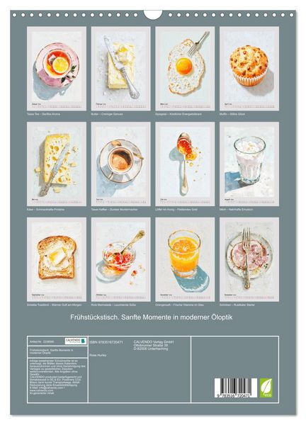 Produktbild: Fr&uuml;hst&uuml;ckstisch. Sanfte Momente in moderner &Ouml;loptik (Wandkalender 2026 DIN A3 hoch), CALVENDO Monatskalender