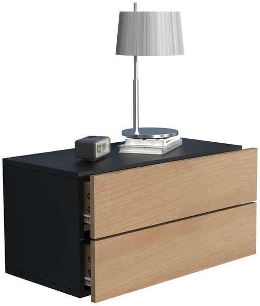 Produktbild: Holz Wandschublade Wand H&auml;nge Nachttisch Usal L60