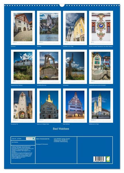 Produktbild: Bad Waldsee (Wandkalender 2027 DIN A2 hoch), CALVENDO Monatskalender