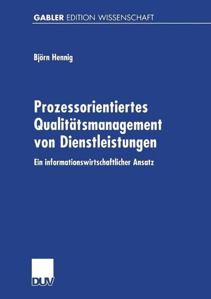 Produktbild: Prozessorientiertes Qualit&auml;tsmanagement von Dienstleistungen