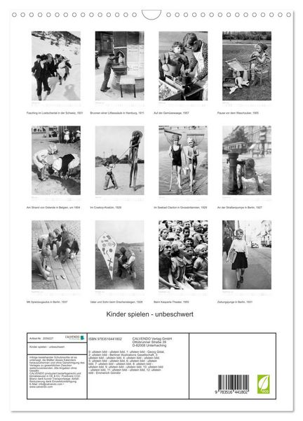 Produktbild: Kinder spielen - unbeschwert (Wandkalender 2026 DIN A3 hoch), CALVENDO Monatskalender