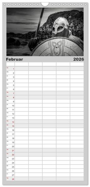 Produktbild: Familienplaner 2026 - Wikinger und Krieger mit 5 Spalten (Wandkalender, 21 x 45 cm) CALVENDO