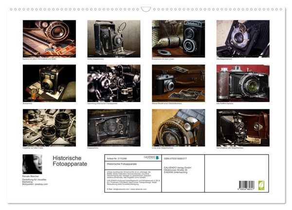 Produktbild: Historische Fotoapparate (Wandkalender 2026 DIN A2 quer), CALVENDO Monatskalender