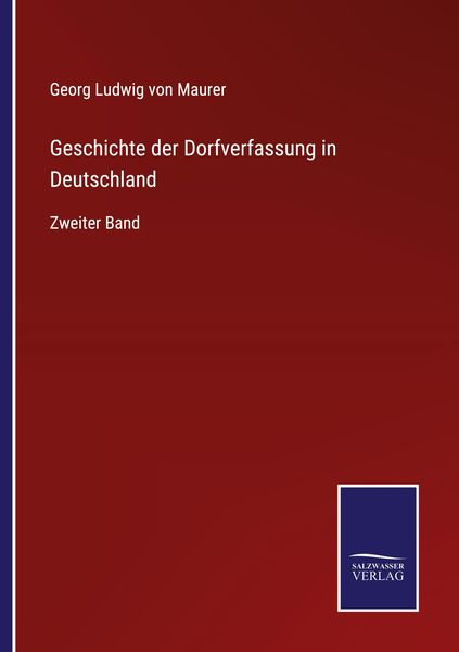 Produktbild: Geschichte der Dorfverfassung in Deutschland