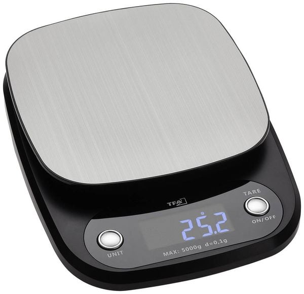 TFA Dostmann APPLE PIE Küchenwaage digital Wägebereich (max.)=5000 g Anthrazit 155 x 210 x 29