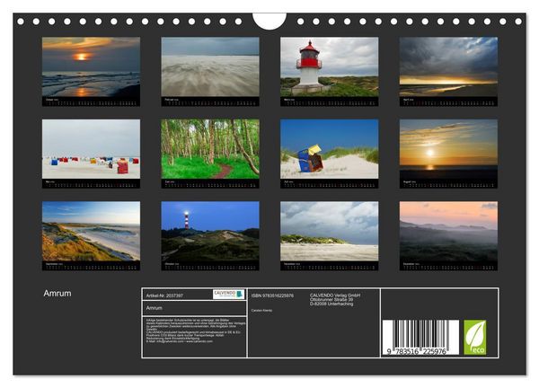 Produktbild: Amrum (Wandkalender 2026 DIN A4 quer), CALVENDO Monatskalender