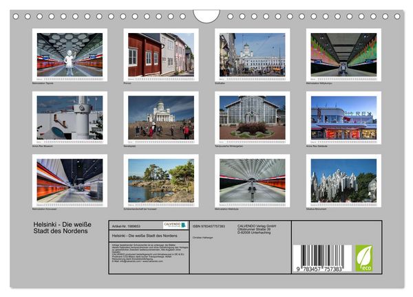Produktbild: Helsinki - Die wei&szlig;e Stadt des Nordens (Wandkalender 2026 DIN A4 quer), CALVENDO Monatskalender