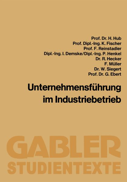 Produktbild: Unternehmensf&uuml;hrung im Industriebetrieb