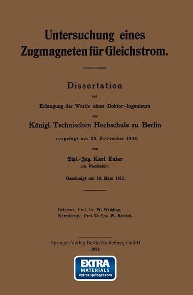 Produktbild: Untersuchung eines Zugmagneten f&uuml;r Gleichstrom
