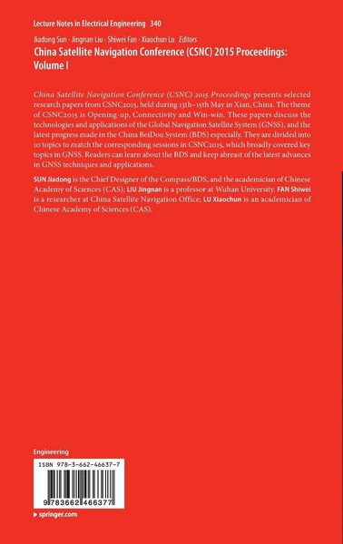 Produktbild: China Satellite Navigation Conference (CSNC) 2015 Proceedings: Volume I