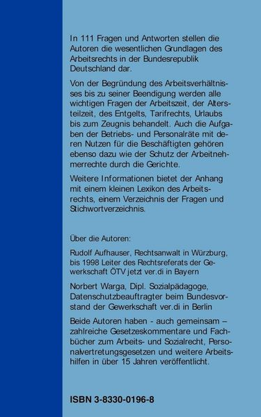 Produktbild: Einf&uuml;hrung in das Arbeits- und Sozialrecht der Bundesrepublik Deutschland