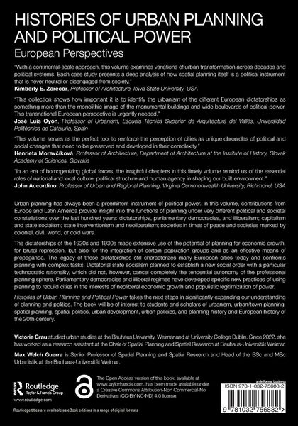 Produktbild: Histories of Urban Planning and Political Power