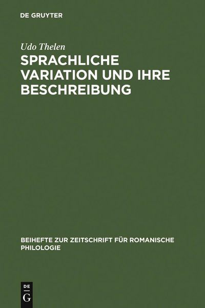 Produktbild: Sprachliche Variation und ihre Beschreibung