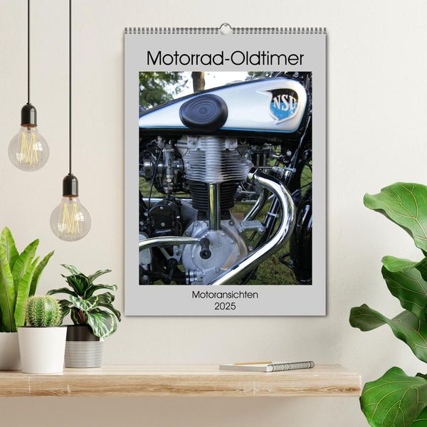 Produktbild: Motorrad Oldtimer - Motoransichten (Wandkalender 2025 DIN A2 hoch), CALVENDO Monatskalender