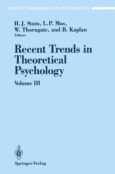 Produktbild: Recent Trends in Theoretical Psychology