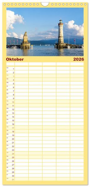 Produktbild: Familienplaner 2026 - Der Zauber des Bodensees mit 5 Spalten (Wandkalender, 21 x 45 cm) CALVENDO