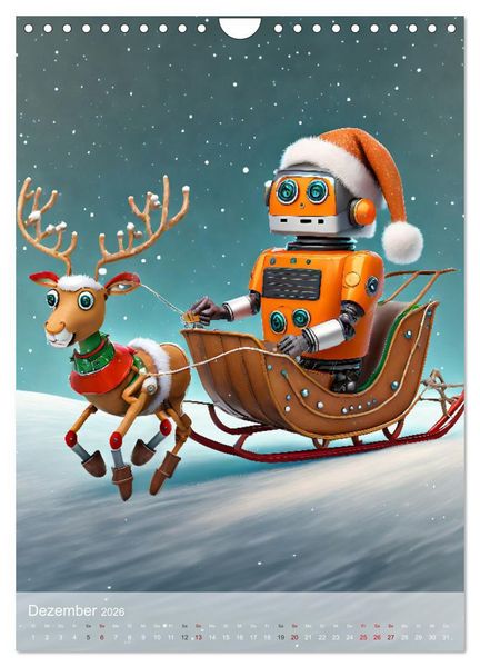 Produktbild: RoboLife - Niedliche Blechfreunde im Alltag (Wandkalender 2026 DIN A4 hoch), CALVENDO Monatskalender