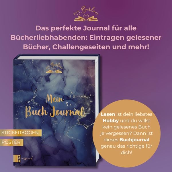 Produktbild: My Booklove: Mein Buch Journal - Dark