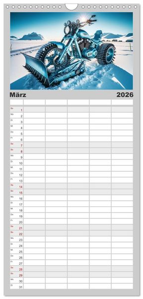 Produktbild: Familienplaner 2026 - Custom Dreams - Showbike Wonders mit 5 Spalten (Wandkalender, 21 x 45 cm) CALVENDO