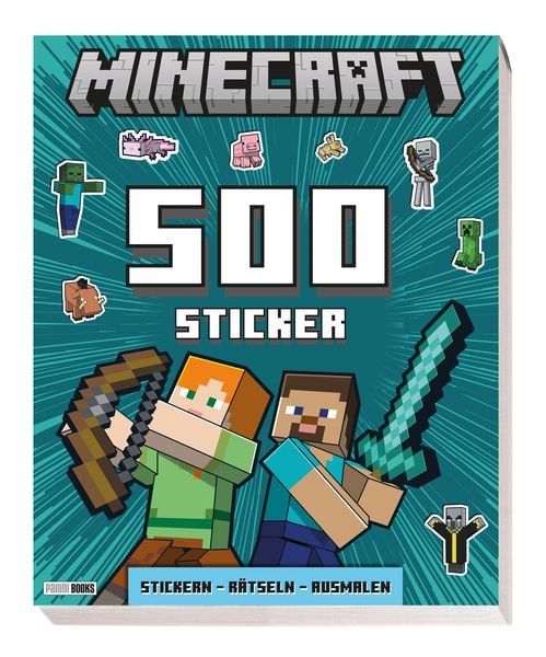 Produktbild: Minecraft: 500 Sticker- Stickern - R&auml;tseln - Ausmalen