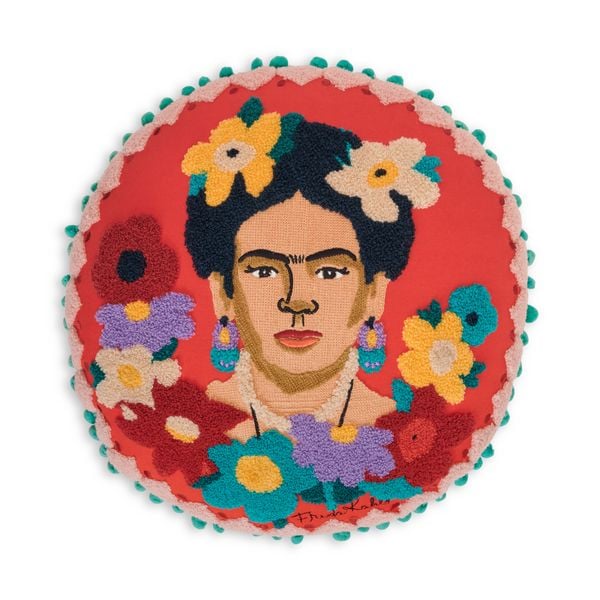 Kissen "Frida Kahlo", bestickt