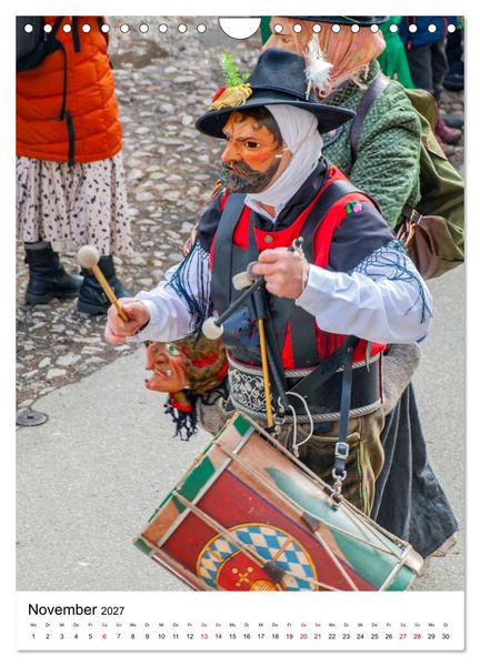 Produktbild: Gesichter, Holzlarven im Fasching von Mittenwald in Oberbayern (Wandkalender 2027 DIN A4 hoch), CALVENDO Monatskalender