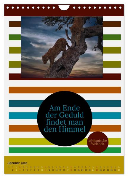 Produktbild: Kenia..mit einem Hauch Poesie - Weisheiten und Zitate (Wandkalender 2026 DIN A4 hoch), CALVENDO Monatskalender