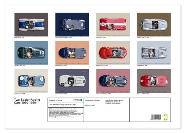 Produktbild: Two-Seater Racing Cars 1950-1960 (Wandkalender 2026 DIN A2 quer), CALVENDO Monatskalender