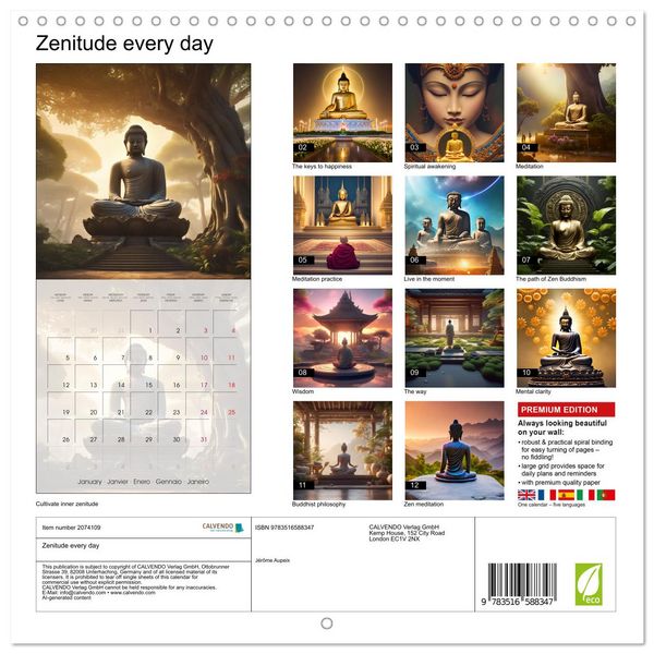 Produktbild: Zenitude every day (Wall Calendar 2026 12 &times; 12 Inch) CALVENDO 12 Month Wall Calendar