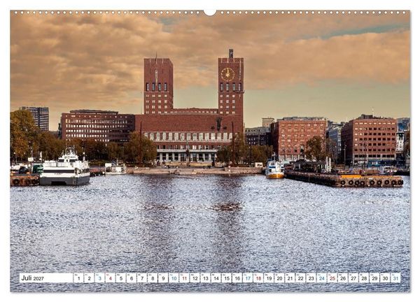 Produktbild: Oslo mit dem Oslofjord (hochwertiger Premium Wandkalender 2027 DIN A2 quer), Kunstdruck in Hochglanz