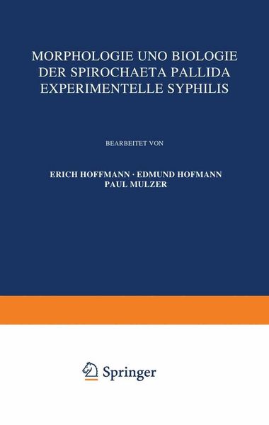 Produktbild: Morphologie und Biologie der Spirochaeta Pallida Experimentelle Syphilis