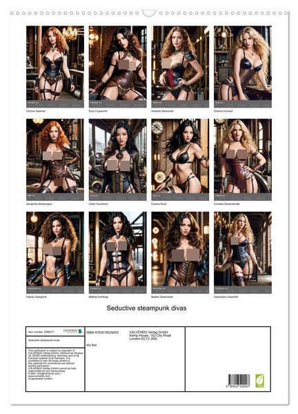 Produktbild: Seductive steampunk divas (Wall Calendar 2026 DIN A2 portrait), CALVENDO 12 Month Wall Calendar