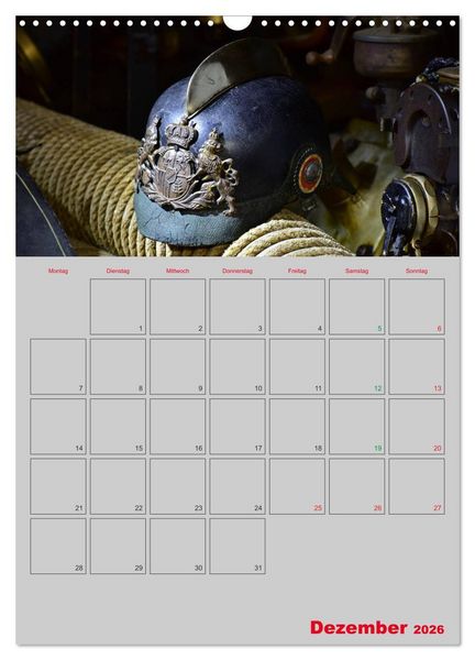 Produktbild: Alte Feuerwehrhelme - Terminplaner (Wandkalender 2026 DIN A3 hoch), CALVENDO Monatskalender