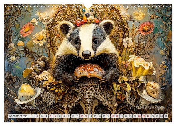 Produktbild: Magische Wesen im Zauberland - Fantasie-Tiere im Steampunk-Kalender (Wandkalender 2026 DIN A3 quer), CALVENDO Monatskalender