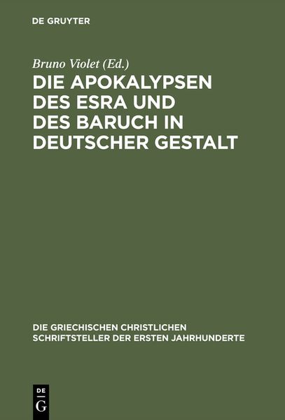 Produktbild: Die Apokalypsen des Esra und des Baruch in deutscher Gestalt