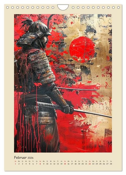 Produktbild: Samurai. Kunstvolle Darstellungen historischer Krieger (Wandkalender 2026 DIN A4 hoch), CALVENDO Monatskalender