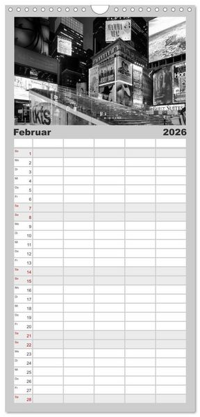 Produktbild: Familienplaner 2026 - NEW YORK Urbaner Flair mit 5 Spalten (Wandkalender, 21 x 45 cm) CALVENDO