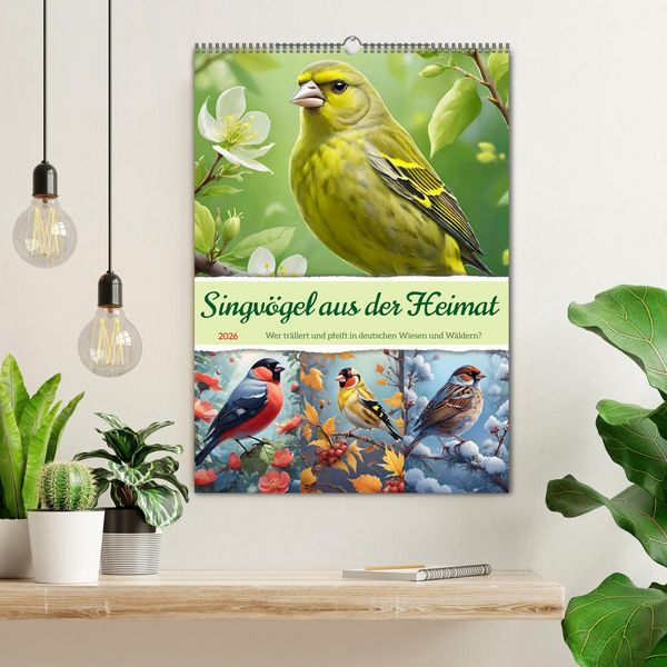 Produktbild: Singv&ouml;gel aus der Heimat (Wandkalender 2026 DIN A2 hoch), CALVENDO Monatskalender