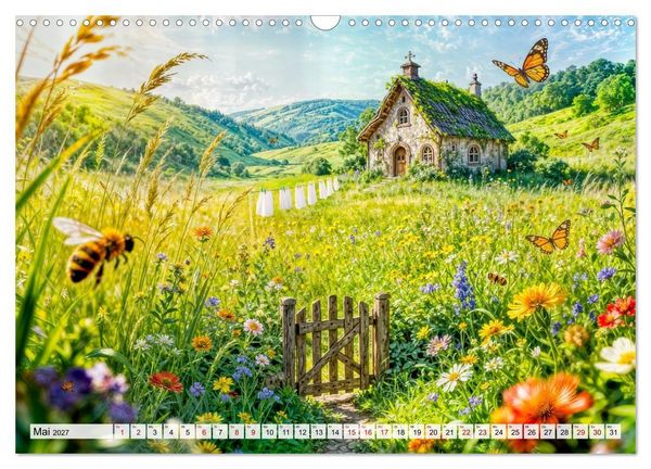 Produktbild: M&auml;rchenhafte Cottages - Waldzauber und versteckte Tiere entdecken! (Wandkalender 2027 DIN A3 quer), CALVENDO Monatskalender