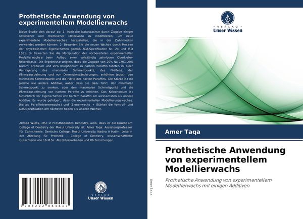 Prothetische Anwendung von experimentellem Modellierwachs, Taschenbuch von Amer Taqa, Verlag Unser Wissen, 9786202864817