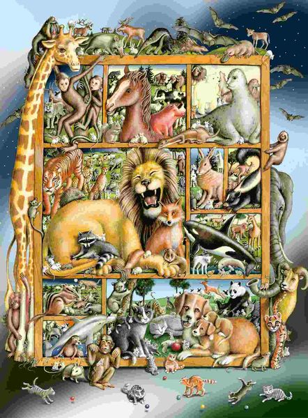 Produktbild: Kinderpuzzle 100 XXL Teile - Tiere im Regal