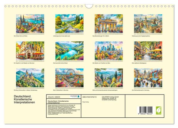 Produktbild: Deutschland. K&uuml;nstlerische Interpretationen (Wandkalender 2027 DIN A3 quer), CALVENDO Monatskalender