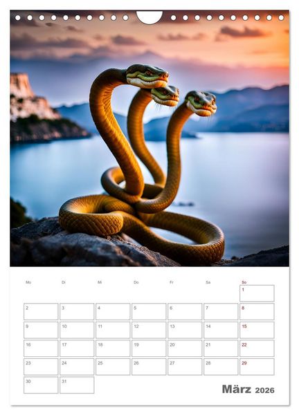 Produktbild: Gesch&ouml;pfe der griechischen Mythologie - Eine KI-Welt der griechischen G&ouml;tter, Kreaturen und Abenteurer (Wandkalender 2026 DIN A4 hoch), CALVENDO Monatskalender