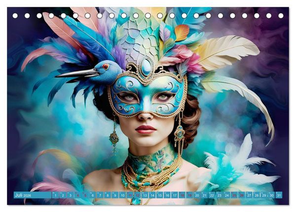 Produktbild: Maskerade Deluxe (Tischkalender 2026 DIN A5 quer), CALVENDO Monatskalender