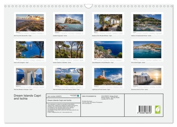 Produktbild: Dream Islands Capri and Ischia (Wall Calendar 2027 DIN A3 landscape), CALVENDO 12 Month Wall Calendar