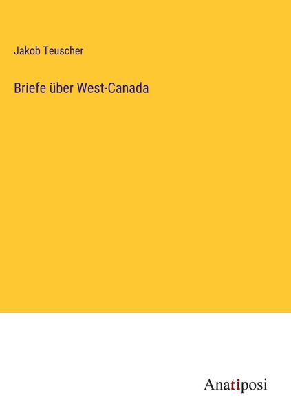 Produktbild: Briefe &uuml;ber West-Canada