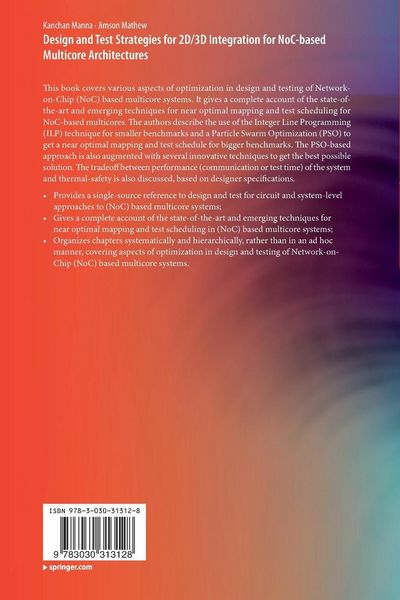 Produktbild: Design and Test Strategies for 2D/3D Integration for NoC-based Multicore Architectures
